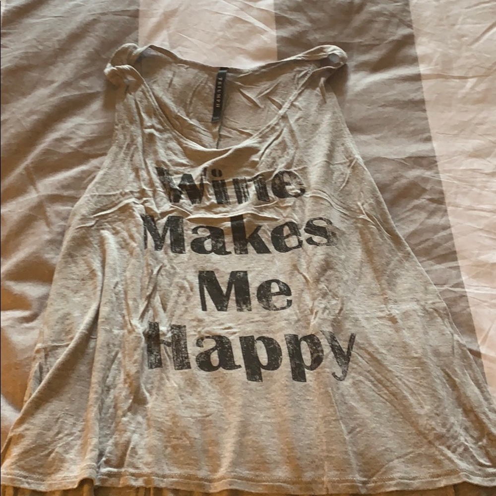 WINE MAKES ME HAPPY TANK
